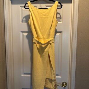 WHBM Yellow Split front Sheath Dress size 8 (399)